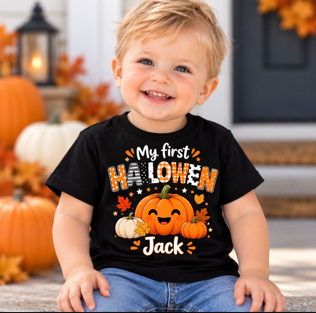 My First Halloween Personalized kids t-shirt in Boy style and Girl style