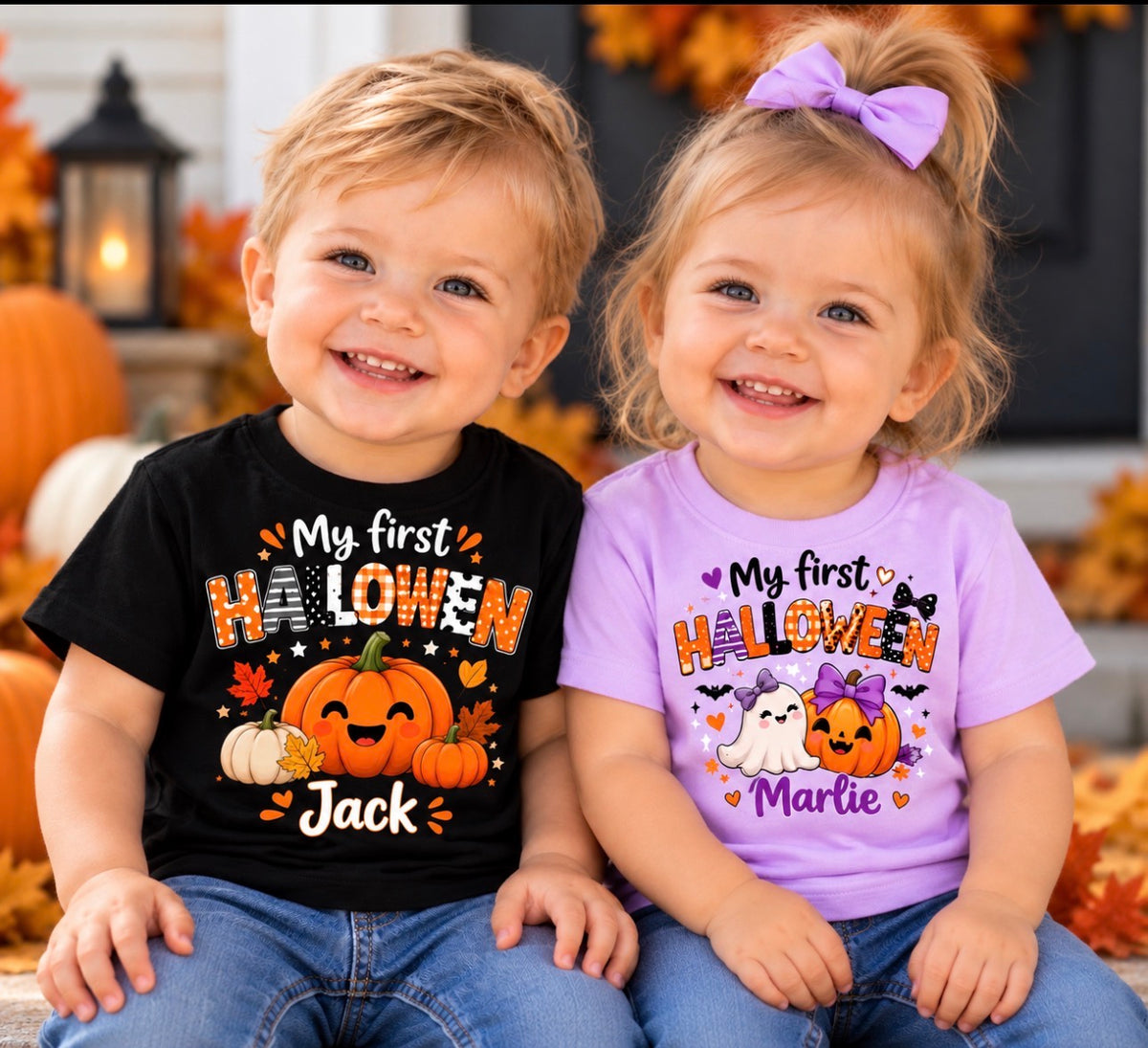 My First Halloween Personalized kids t-shirt in Boy style and Girl style
