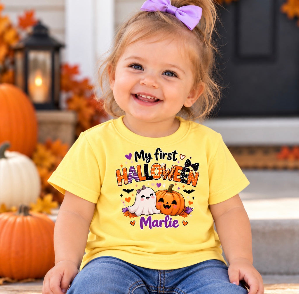 My First Halloween Personalized kids t-shirt in Boy style and Girl style