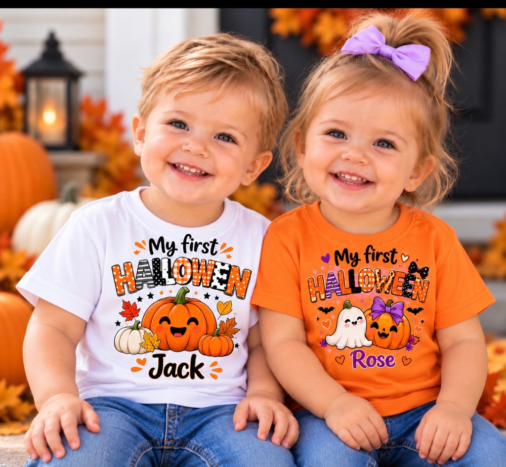My First Halloween Personalized kids t-shirt in Boy style and Girl style