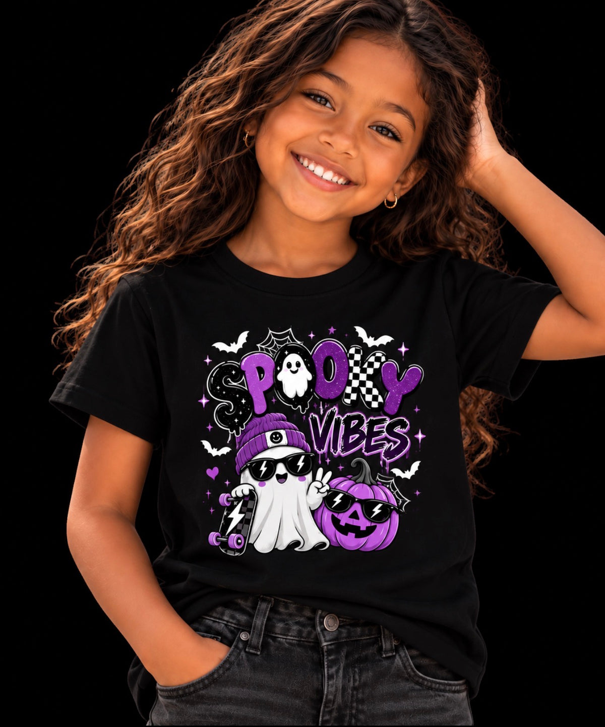Unisex Kids' Spooky Vibes Halloween T-Shirt