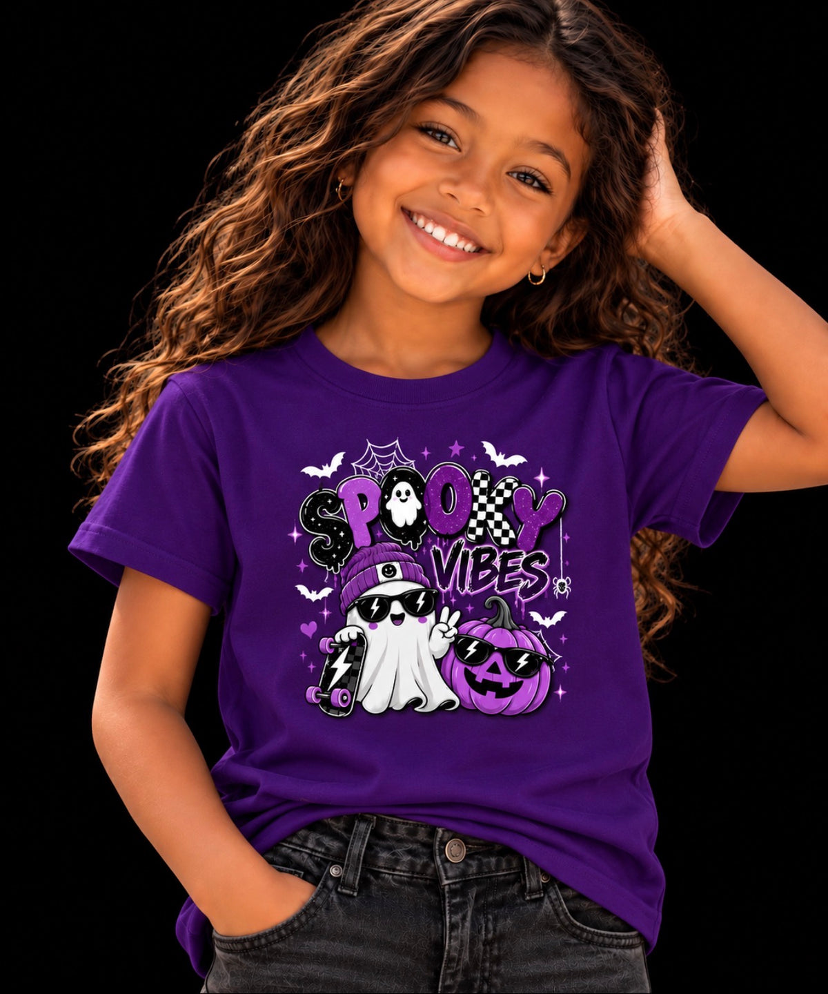 Unisex Kids' Spooky Vibes Halloween T-Shirt