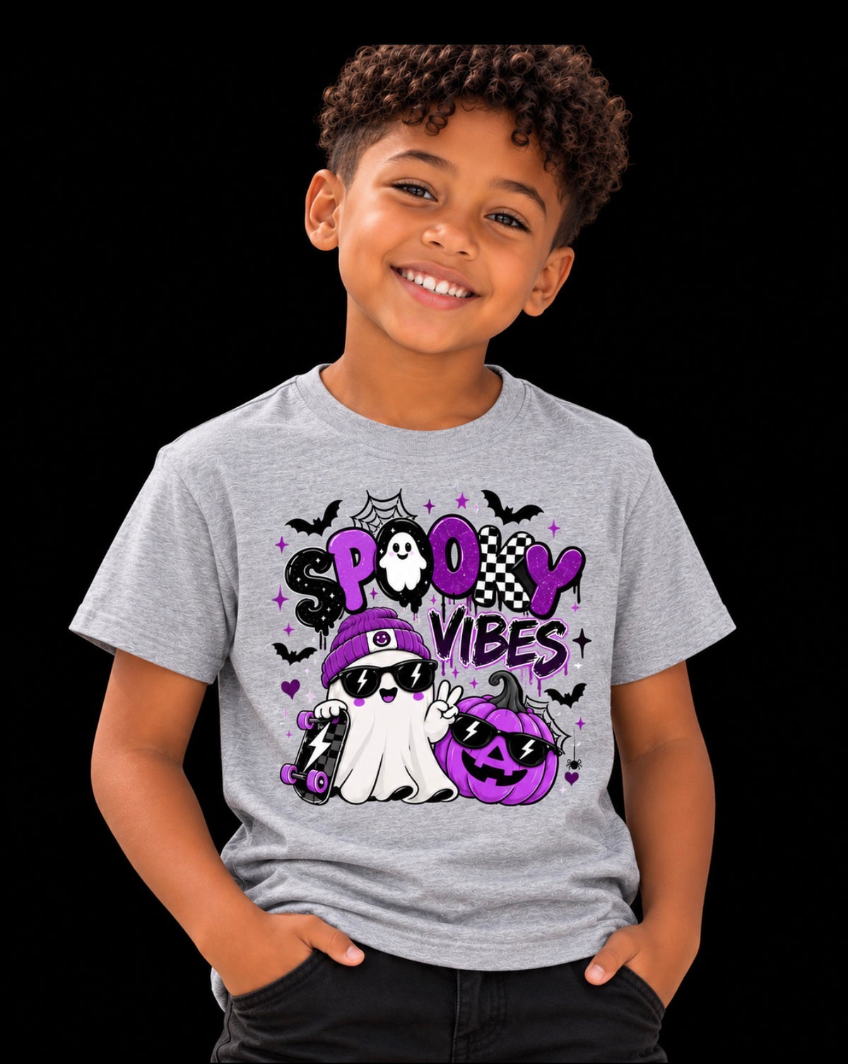 Unisex Kids' Spooky Vibes Halloween T-Shirt