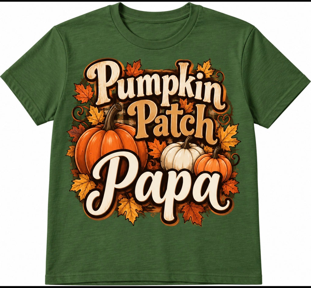 Family Matching Pumpkin Patch Crew Mom, Dad, Boy style and Girl style Fall T-Shirts