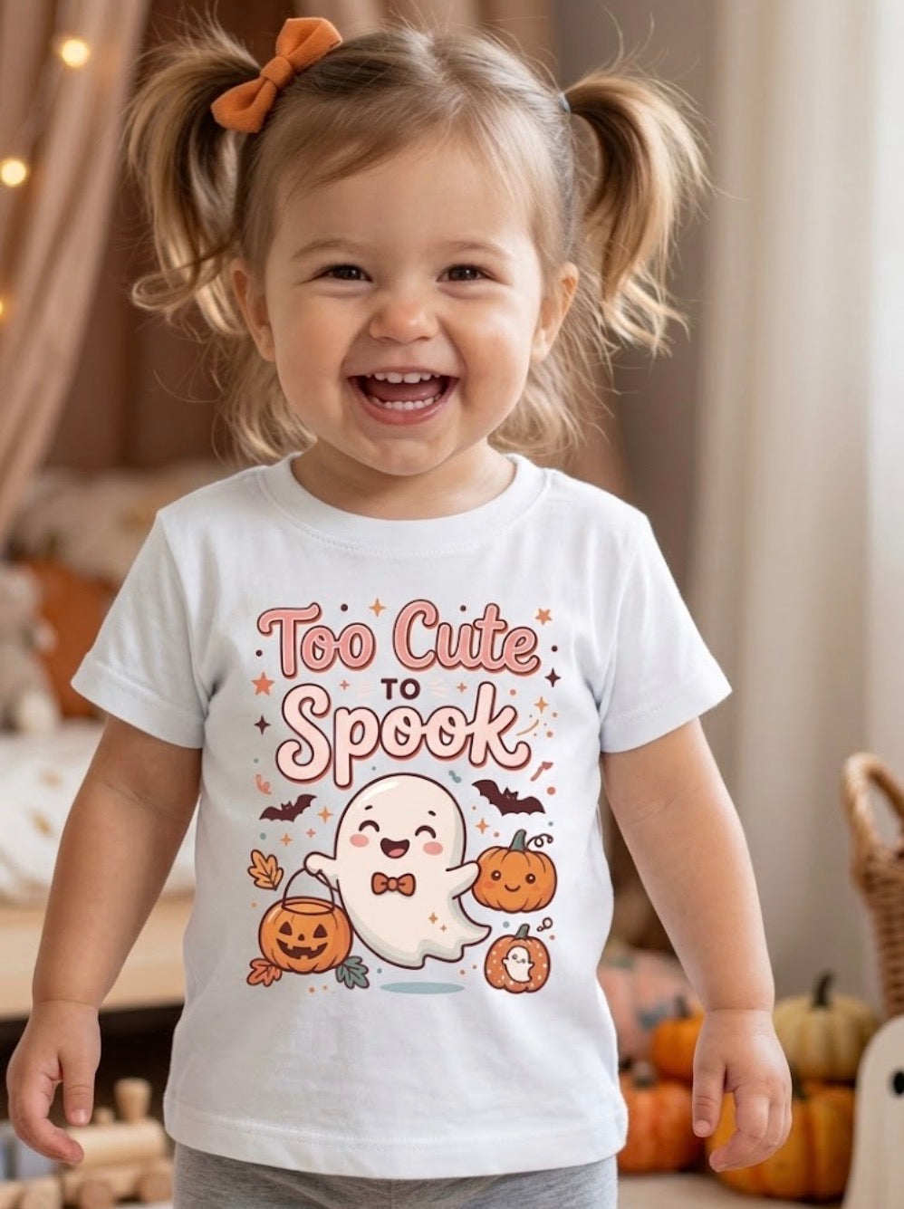 Too Cute to Spook Kids Fall / Halloween T-Shirt