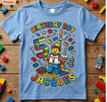 Custom Blocks Builder Birthday Boy Shirt, Personalized Name & Age Robot Tee
