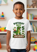 Personalized Dinosaur Birthday t-shirt for Boys - Custom T-Rex Party Tee