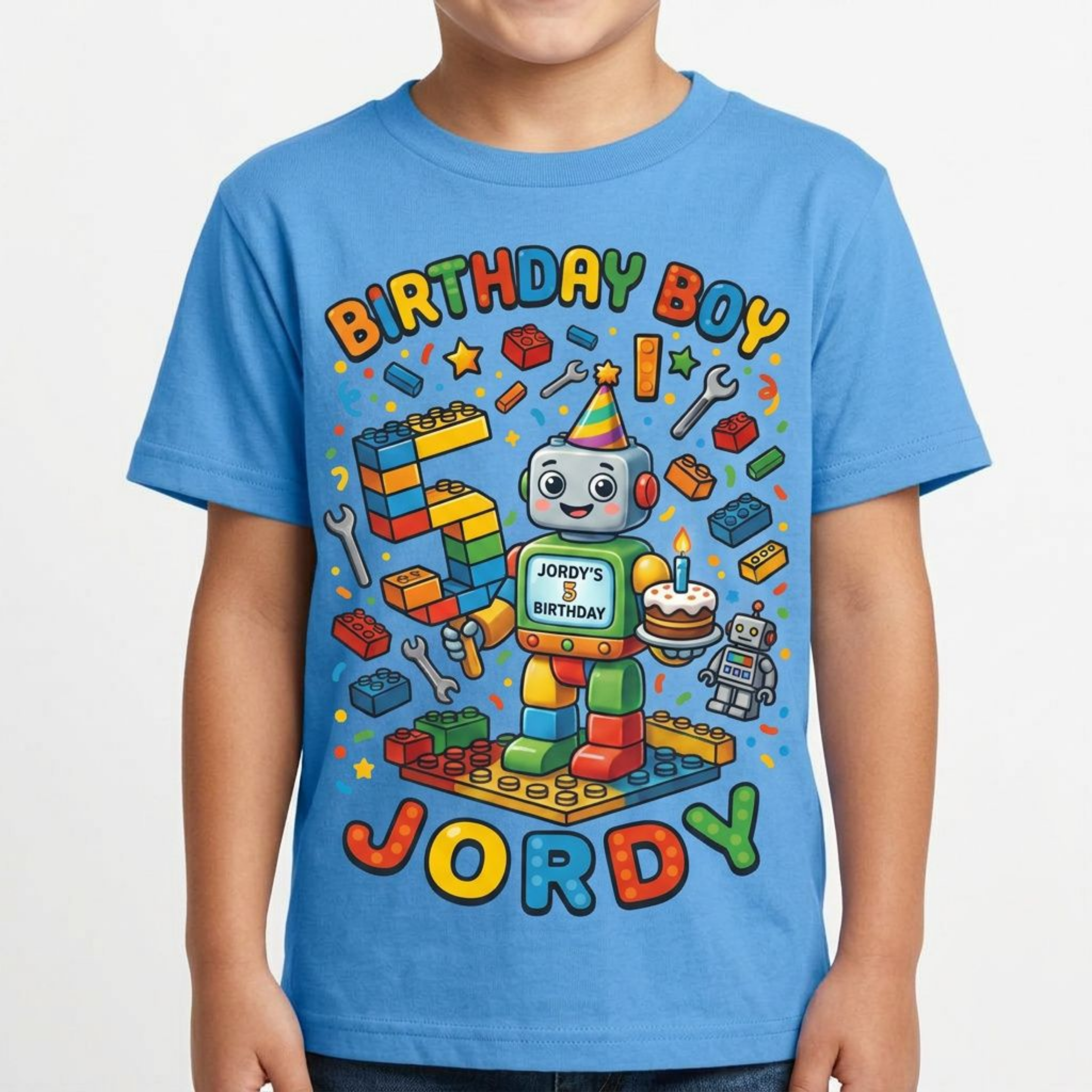 Custom Blocks Builder Birthday Boy Shirt, Personalized Tee