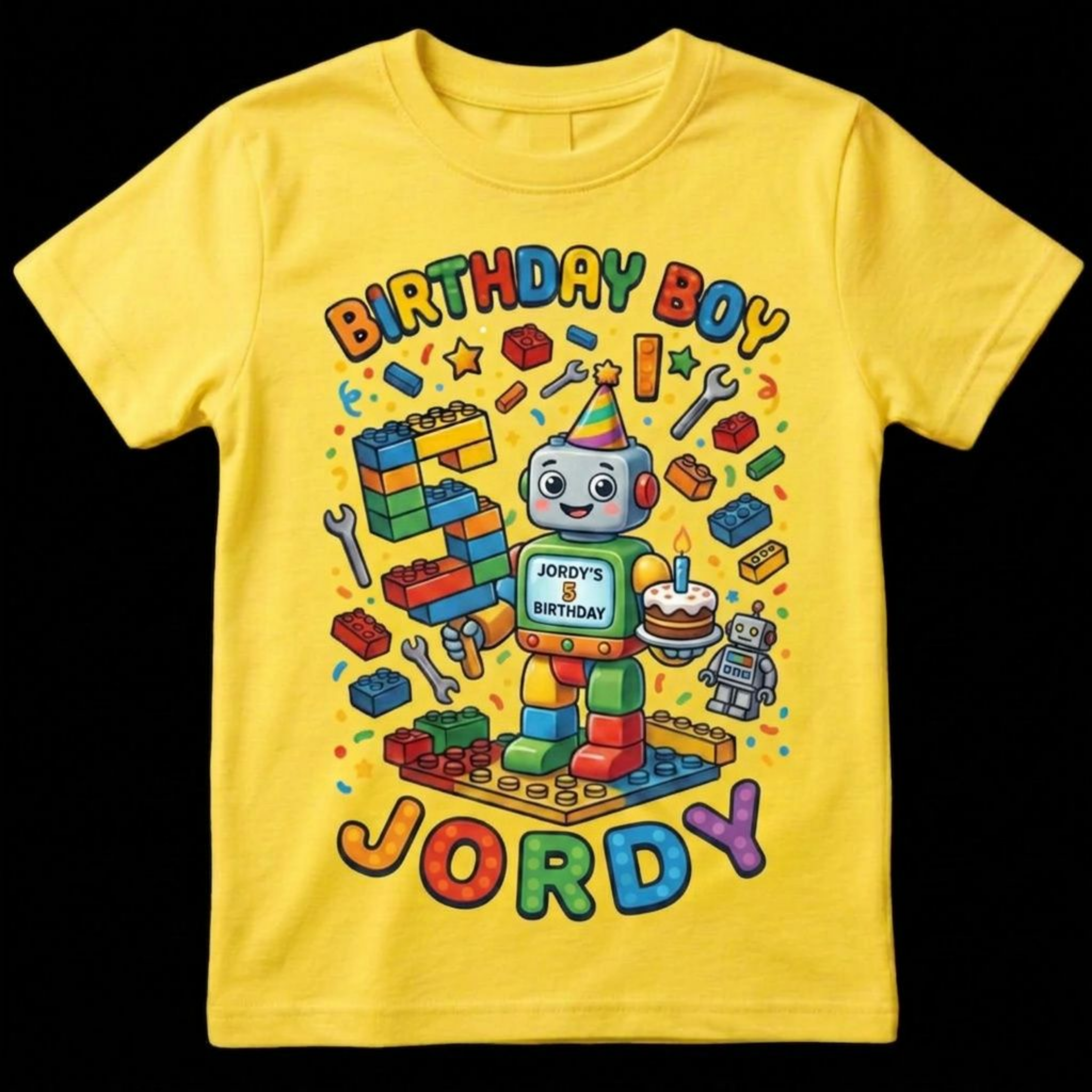 Custom Blocks Builder Birthday Boy Shirt, Personalized Tee