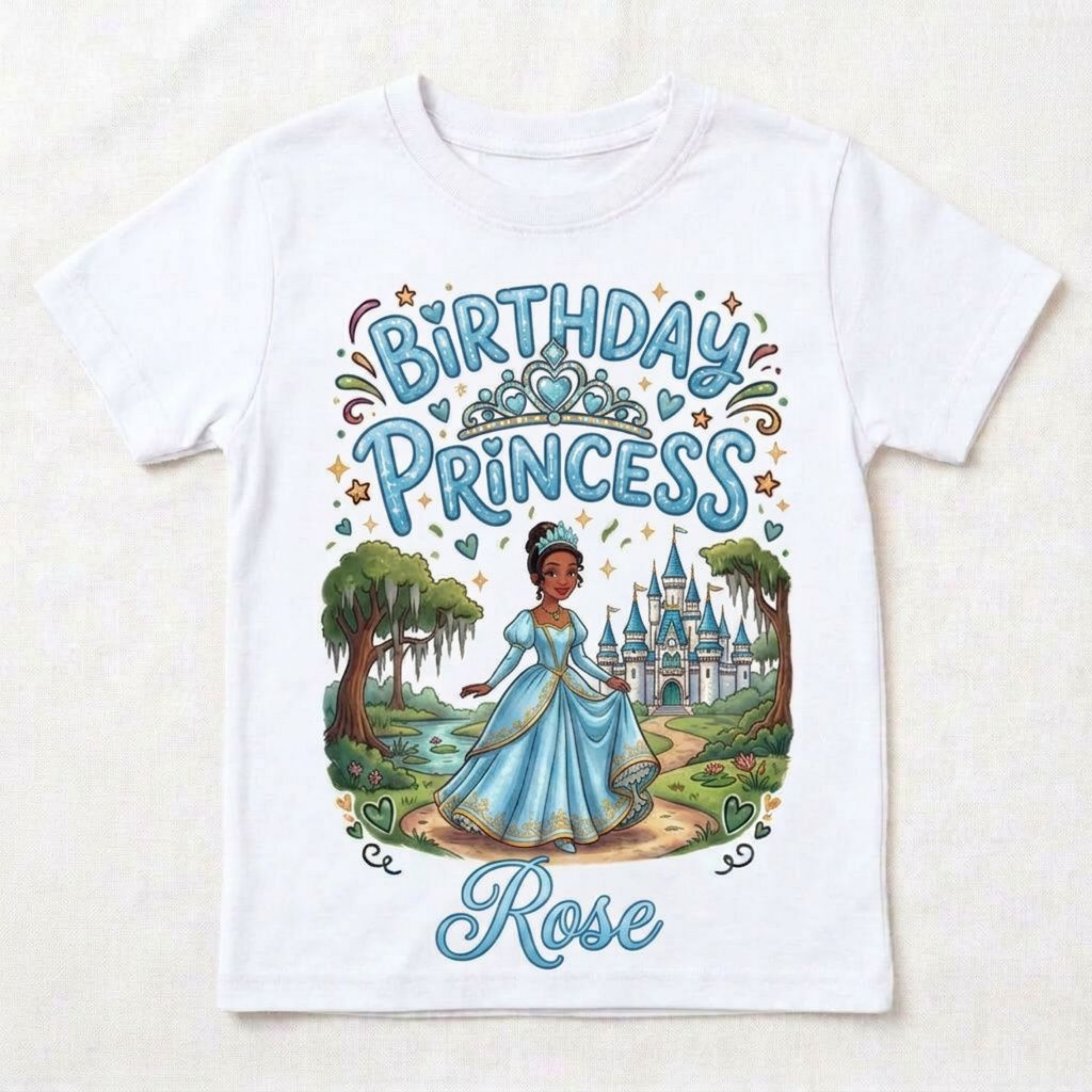 Personalized Birthday Princess Girl T-Shirt