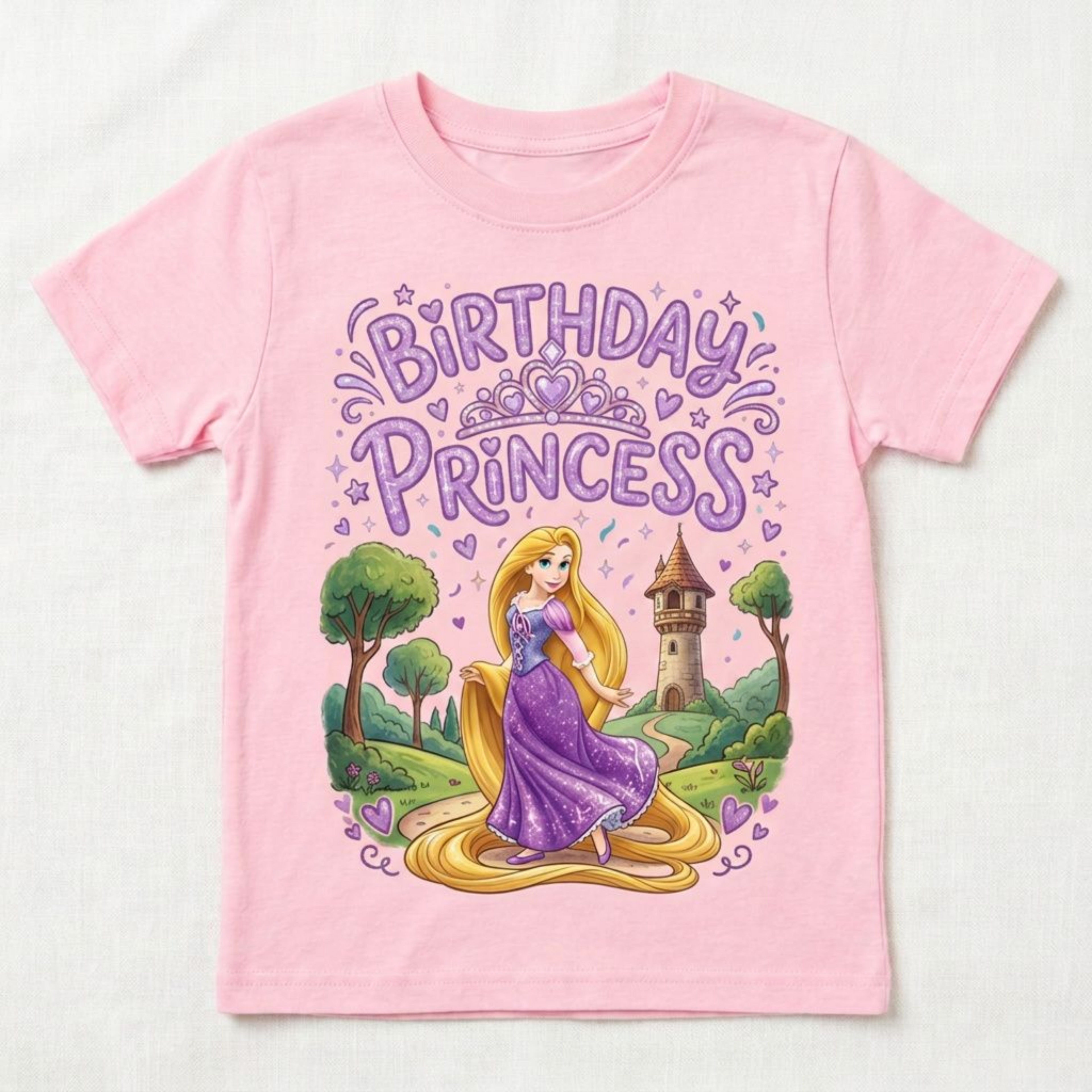 Personalized Birthday Princess Girl T-Shirt