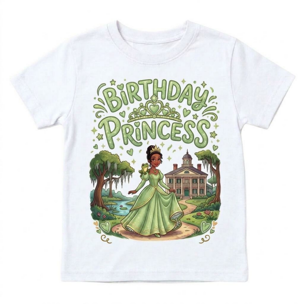 Personalized Birthday Princess Girl T-Shirt