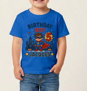 Personalized Super Birthday Boy Shirt - Custom Superhero Birthday Tee
