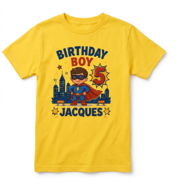Personalized Super Birthday Boy Shirt - Custom Superhero Birthday Tee