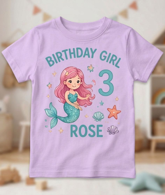 Personalized Mermaid Birthday Girl Shirt | Custom Name & Age Toddler Tee