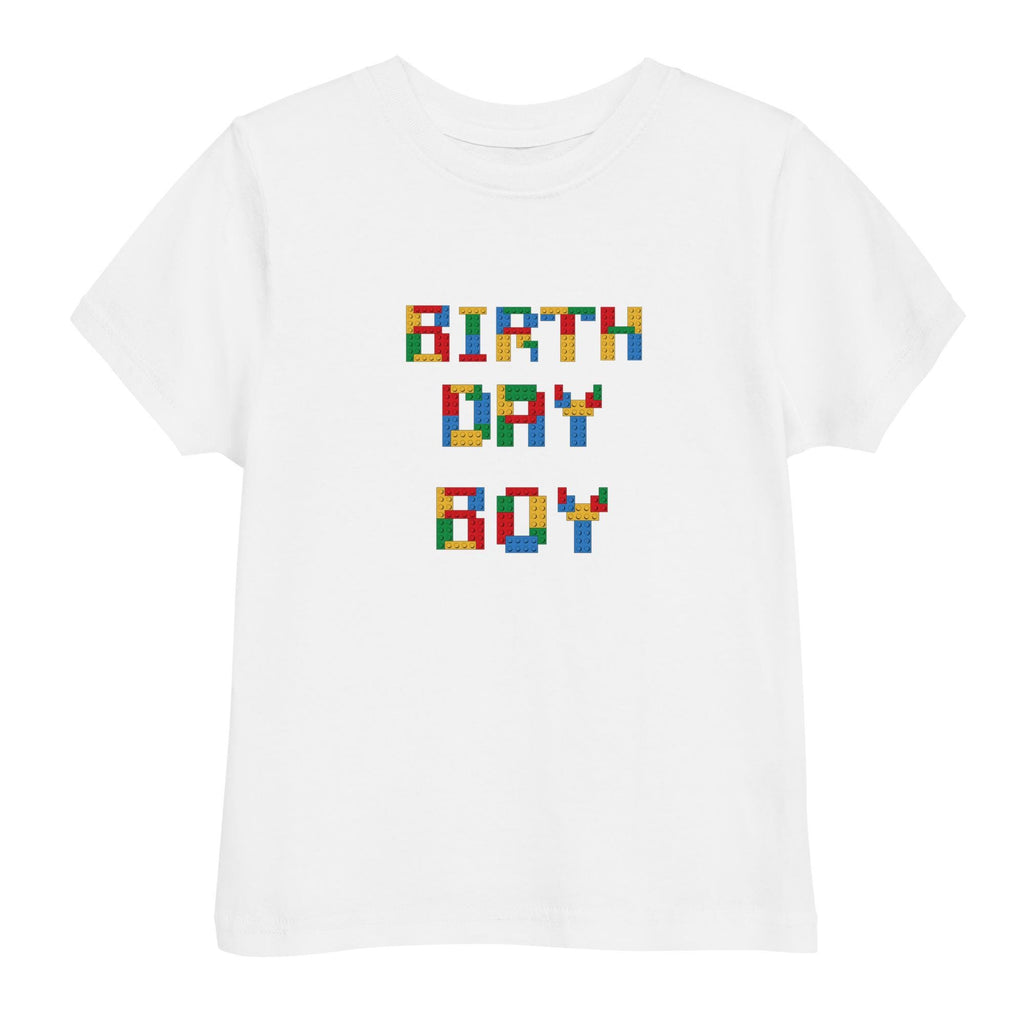 Toddler Birthday boy blocks jersey t-shirt