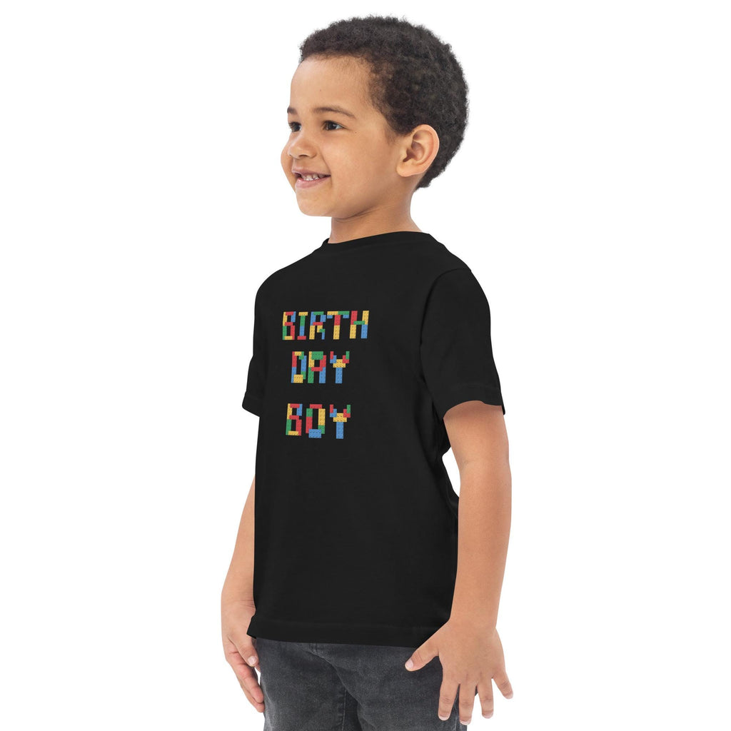 Toddler Birthday boy blocks jersey t-shirt