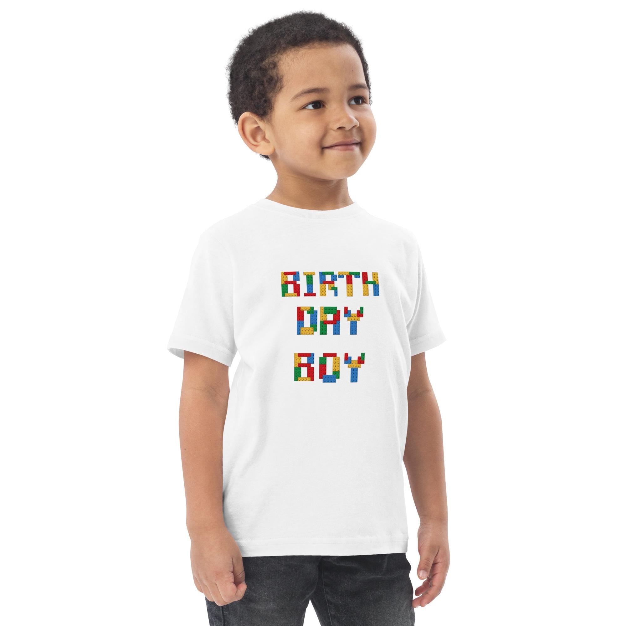 Toddler Birthday boy blocks jersey t-shirt