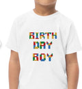 Toddler Birthday boy blocks jersey t-shirt