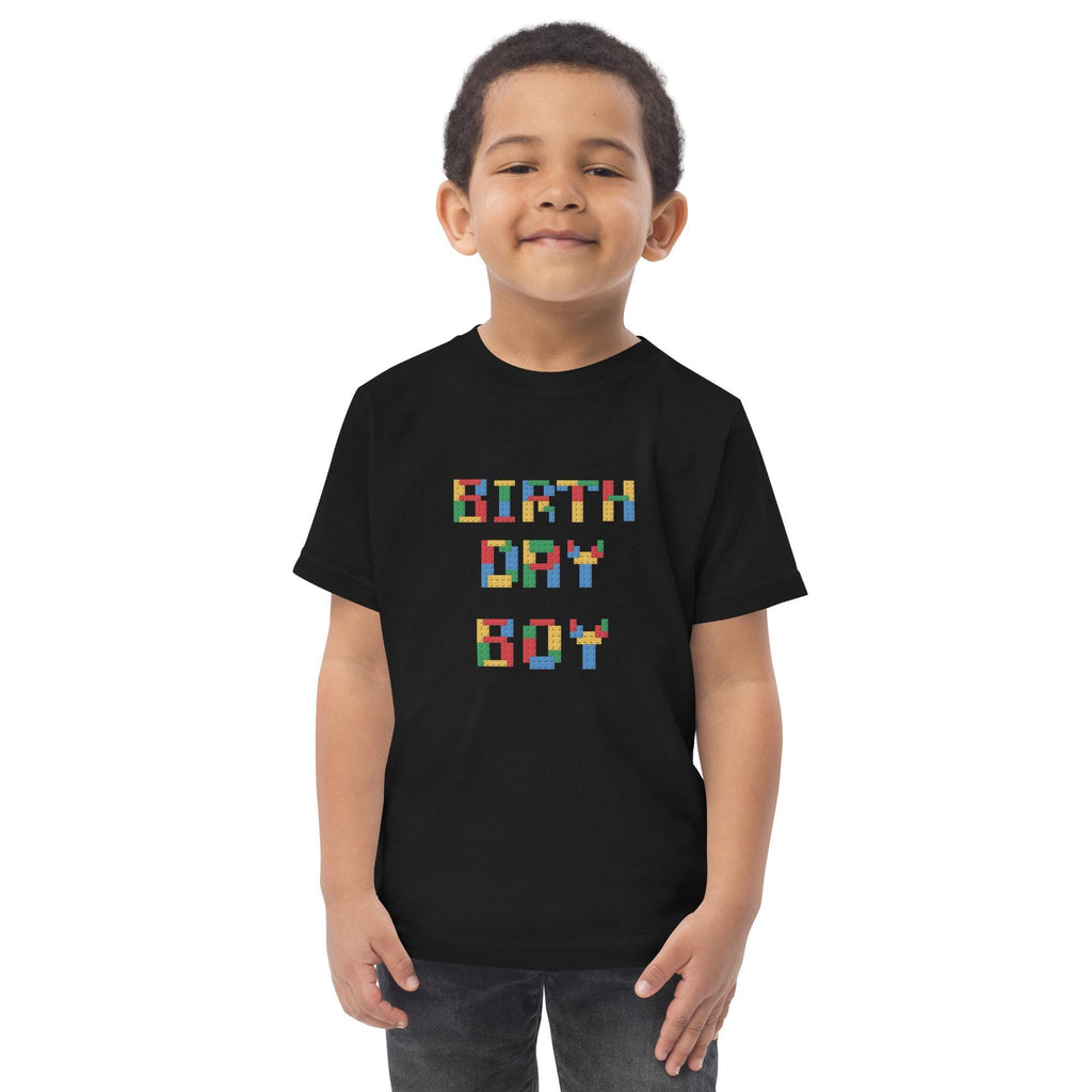 Toddler Birthday boy blocks jersey t-shirt