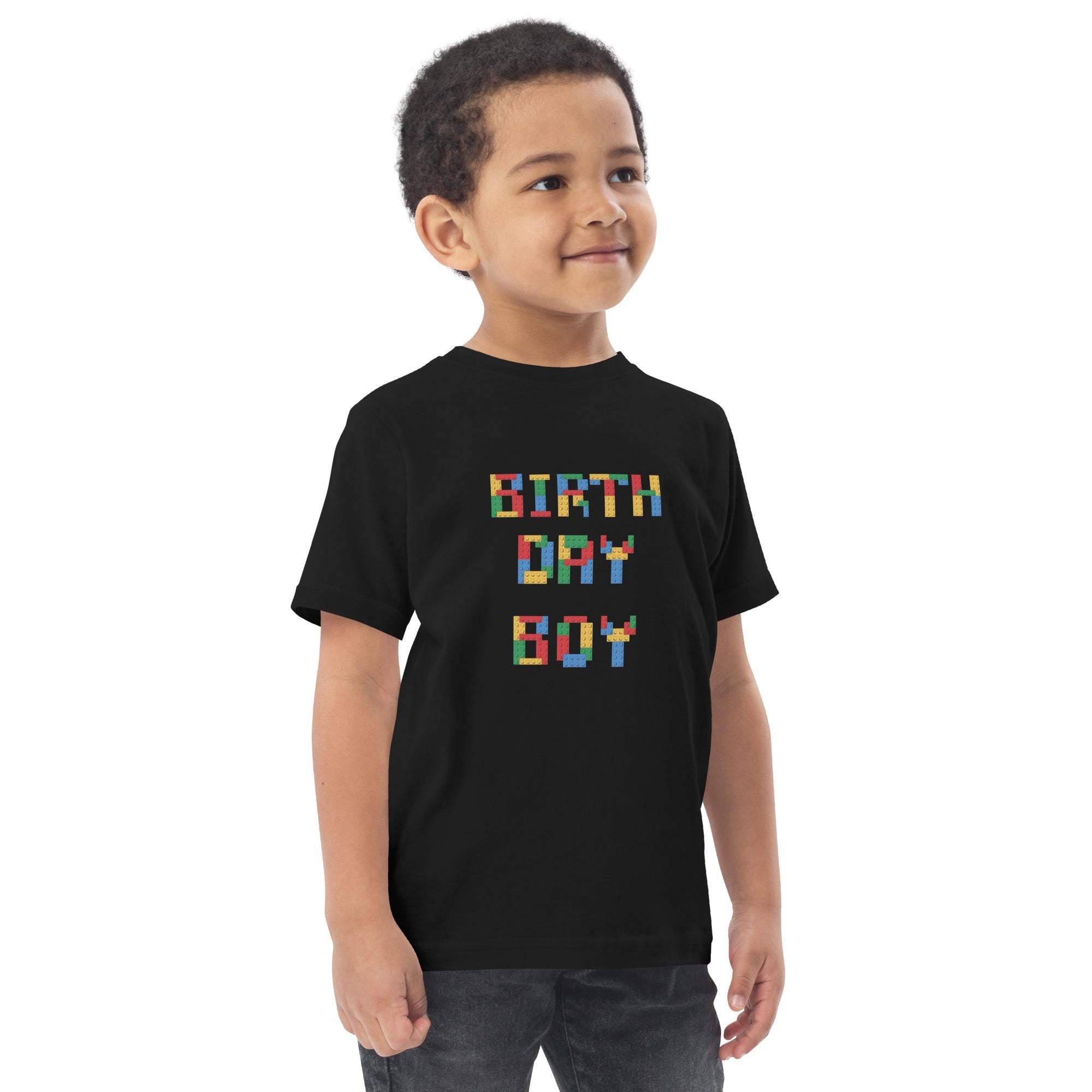 Toddler Birthday boy blocks jersey t-shirt