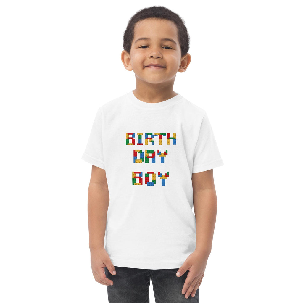 Toddler Birthday boy blocks jersey t-shirt