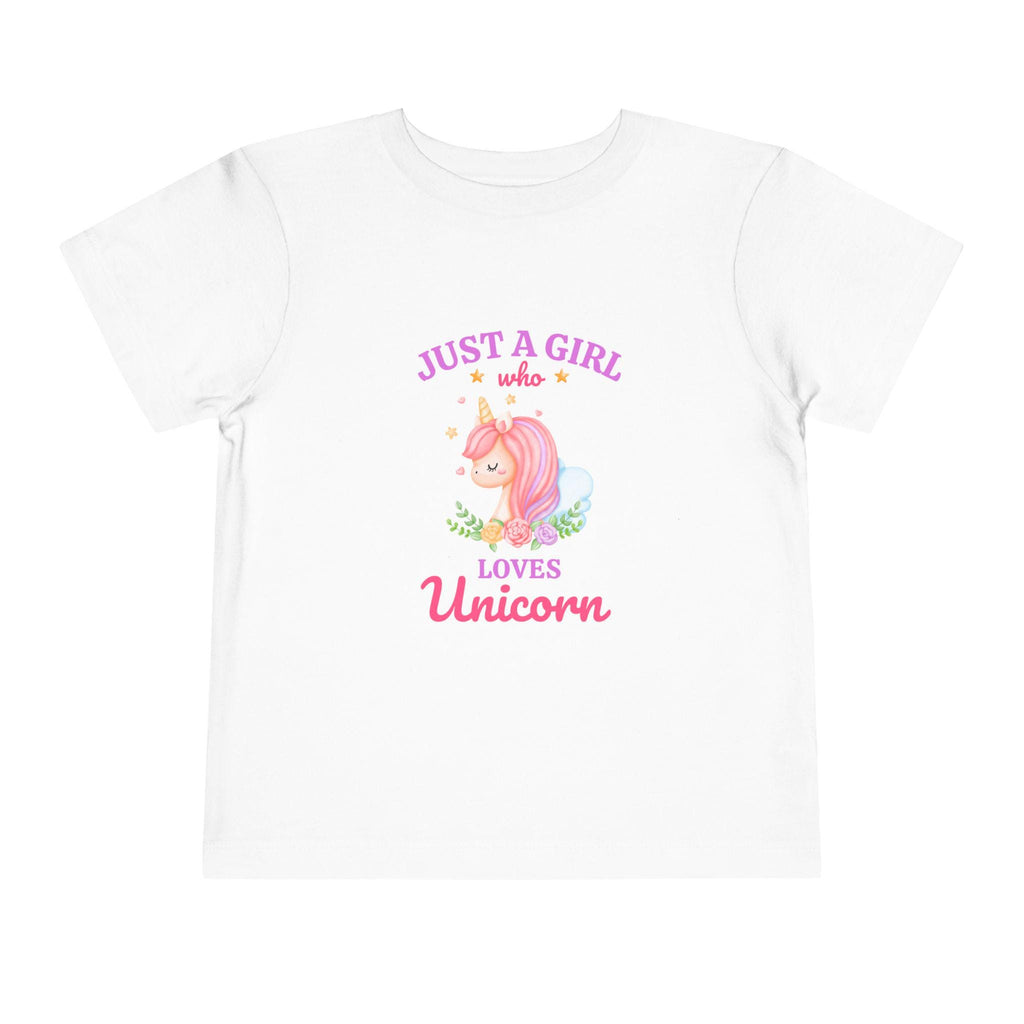 Just a Girl who Loves Unicorn Toddler Tee | Pink Unicorn Illustration