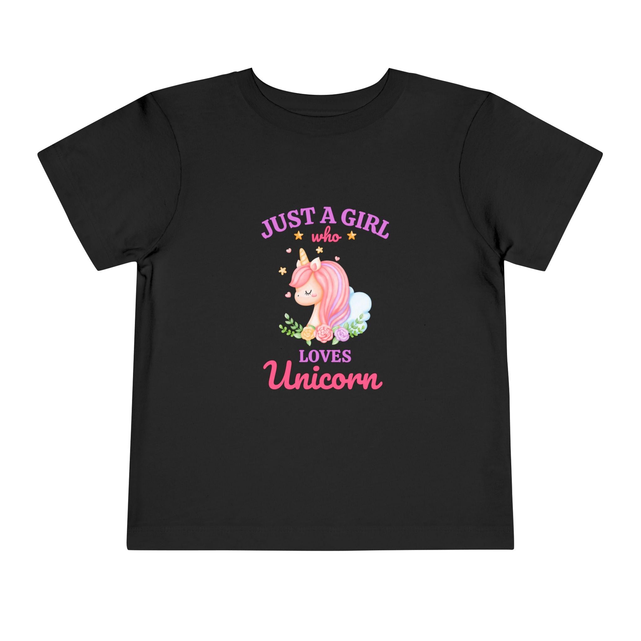Just a Girl who Loves Unicorn Toddler Tee | Pink Unicorn Illustration