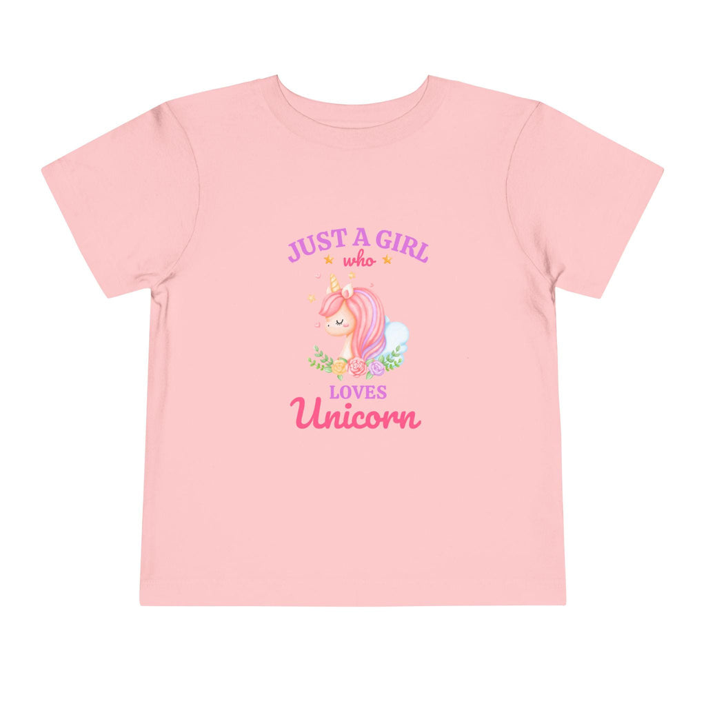 Just a Girl who Loves Unicorn Toddler Tee | Pink Unicorn Illustration