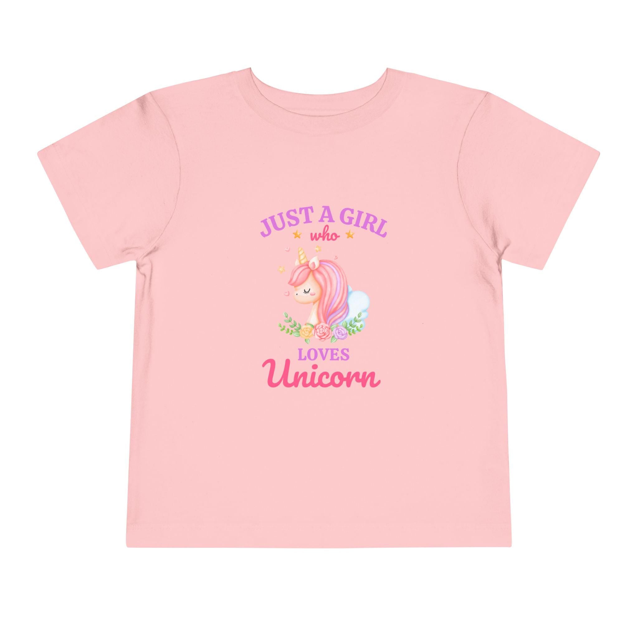 Just a Girl who Loves Unicorn Toddler Tee | Pink Unicorn Illustration