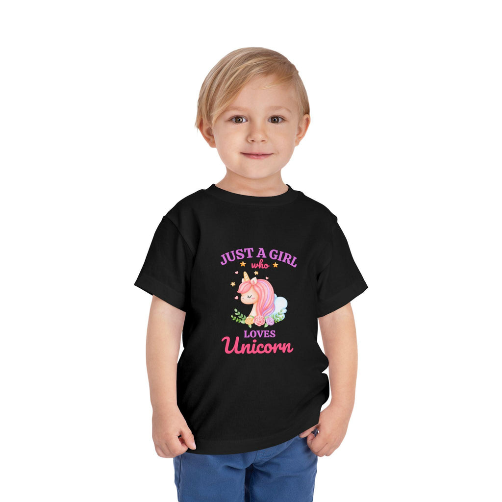 Just a Girl who Loves Unicorn Toddler Tee | Pink Unicorn Illustration