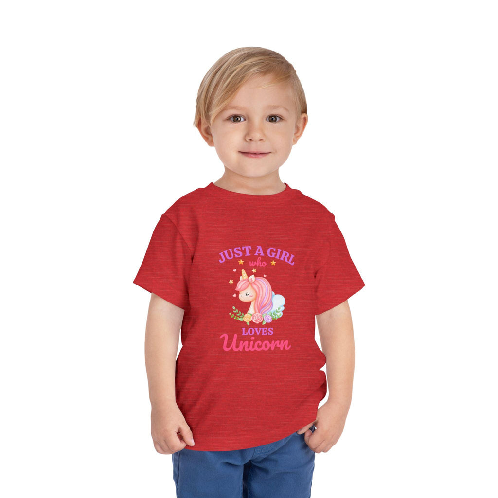 Just a Girl who Loves Unicorn Toddler Tee | Pink Unicorn Illustration
