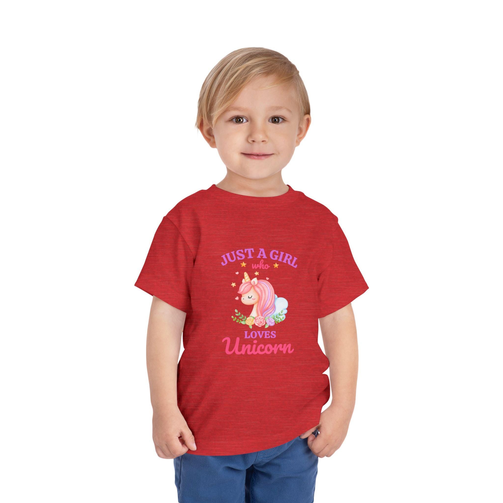 Just a Girl who Loves Unicorn Toddler Tee | Pink Unicorn Illustration