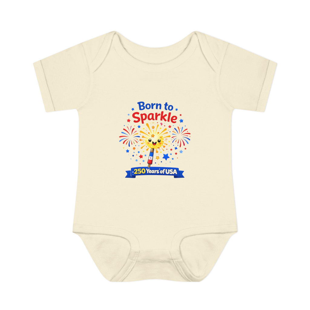 Infant Bodysuit, Born to Sparkle, 4th of July USA Celebration Onesie