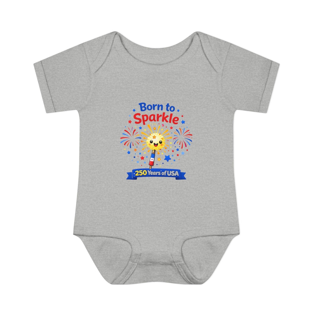 Infant Bodysuit, Born to Sparkle, 4th of July USA Celebration Onesie