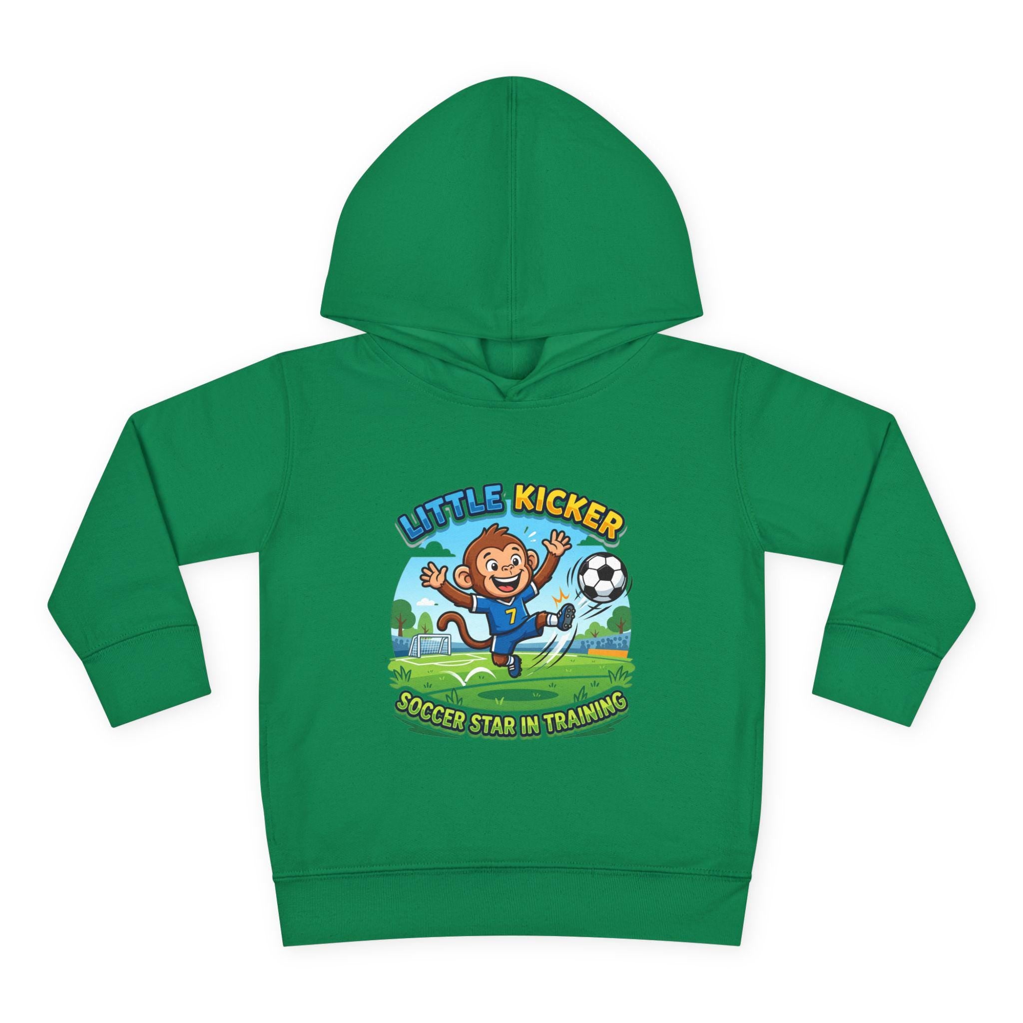 Little Kicker Monkey Soccer Hoodie | Toddler Unisex Pullover