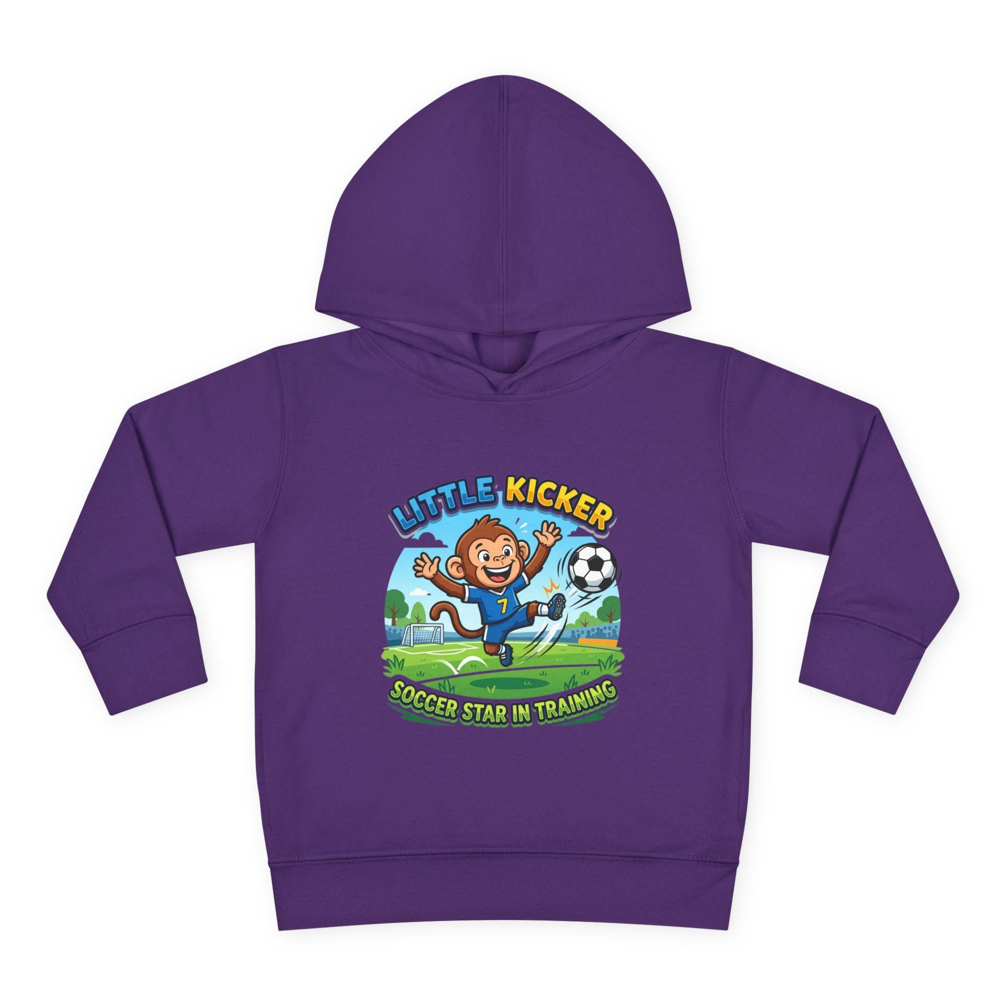 Little Kicker Monkey Soccer Hoodie | Toddler Unisex Pullover