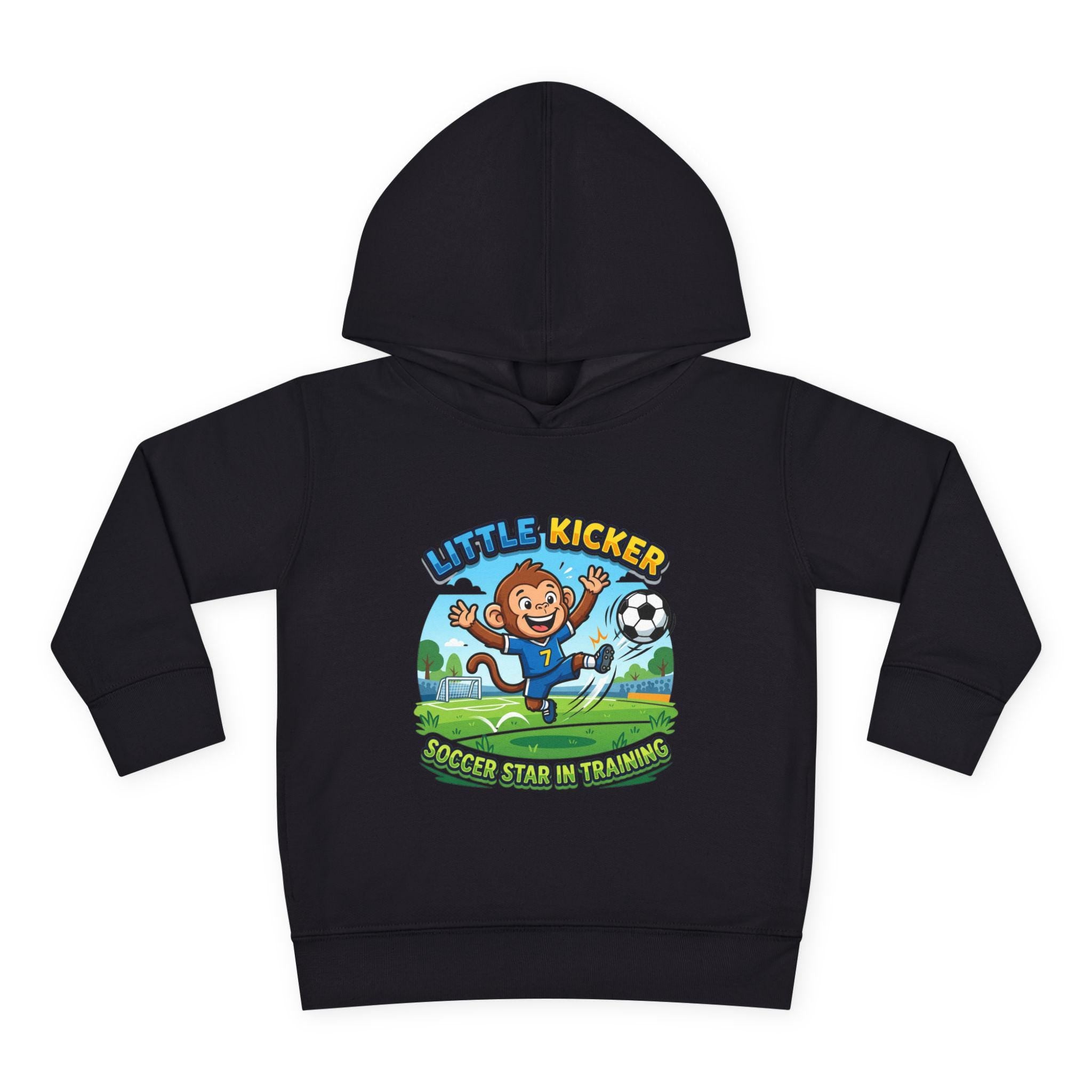 Little Kicker Monkey Soccer Hoodie | Toddler Unisex Pullover