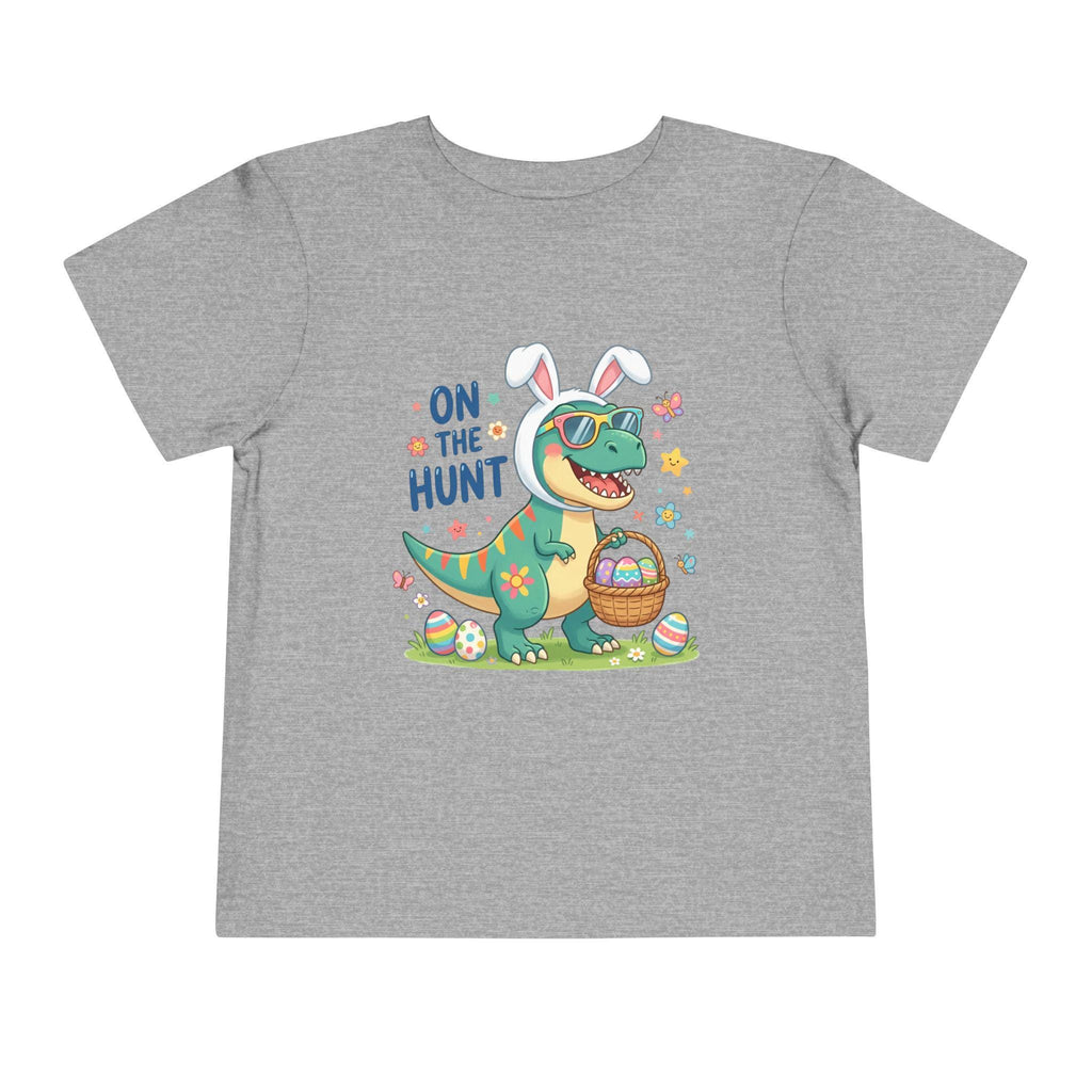 Dino in Bunny Ears On The Hunt Toddler Tee | Easter Egg Hunt Shirt