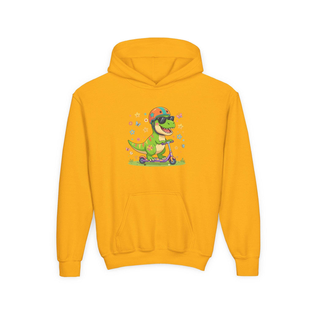 Skateboard T-Rex Hoodie | Kids Dino Scooter Sweatshirt