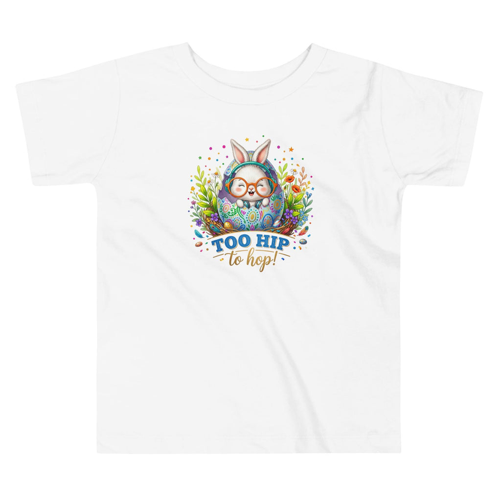 Toddler Too Hip to hop Easter Bunny Short Sleeve Tee