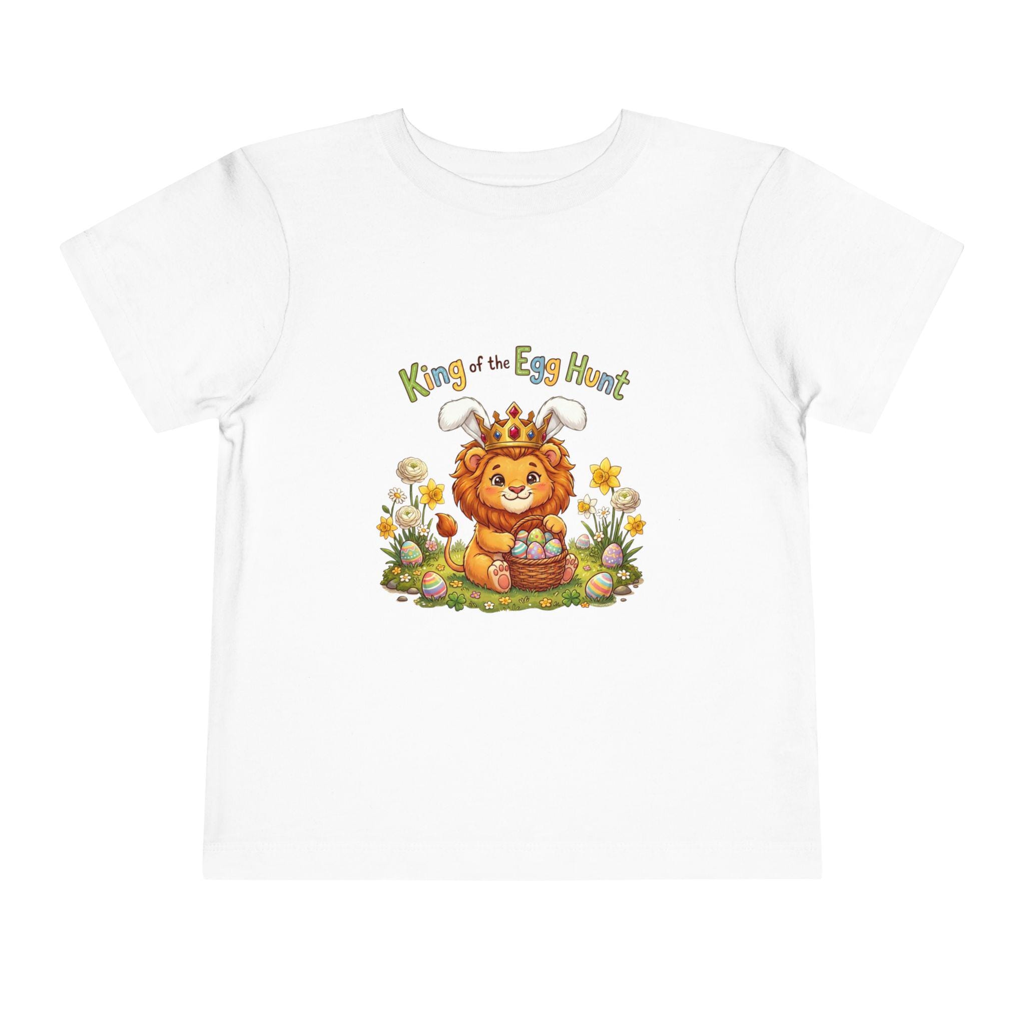 Lion with Bunny Ears King of the Egg Hunt Toddler Tee | Easter Spring