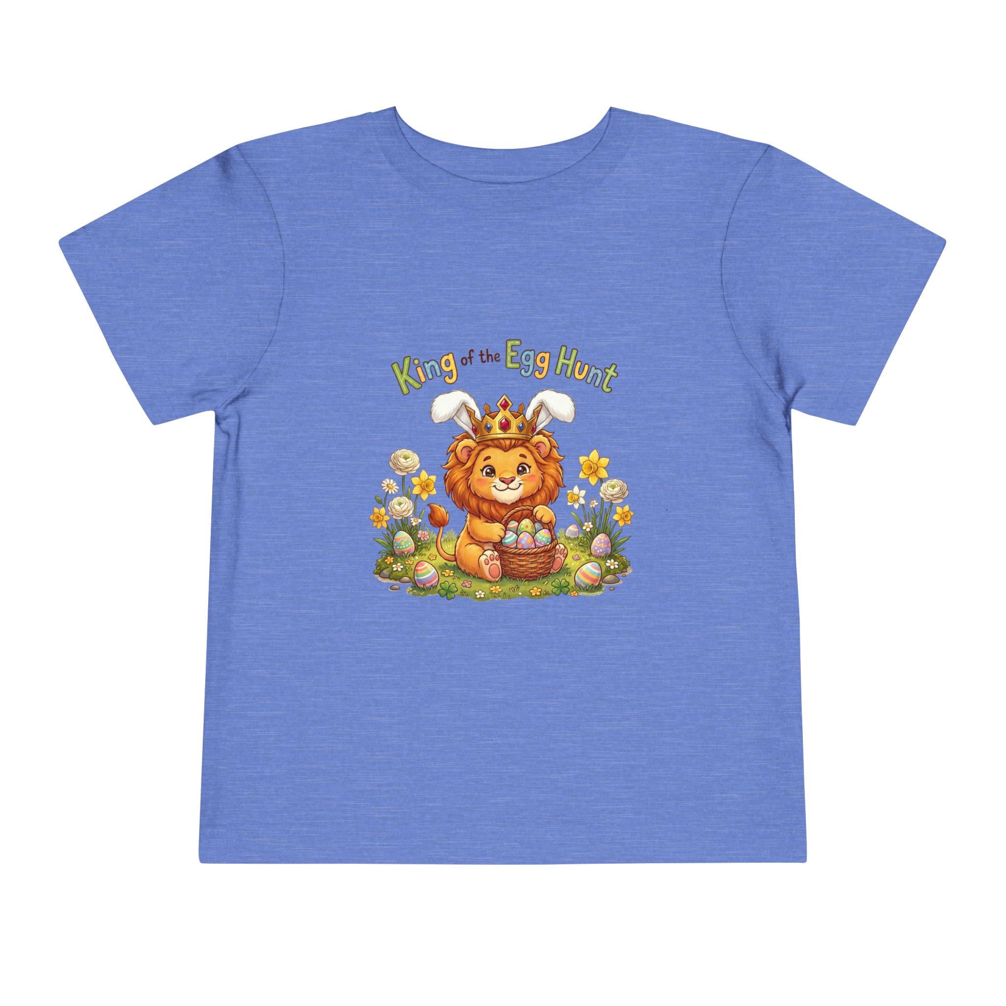 Lion with Bunny Ears King of the Egg Hunt Toddler Tee | Easter Spring