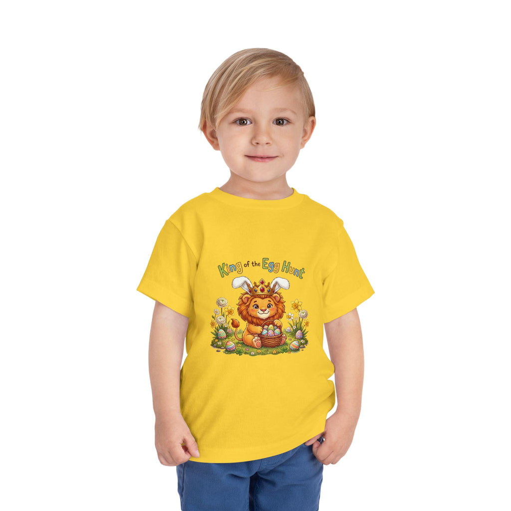 Lion with Bunny Ears King of the Egg Hunt Toddler Tee | Easter Spring