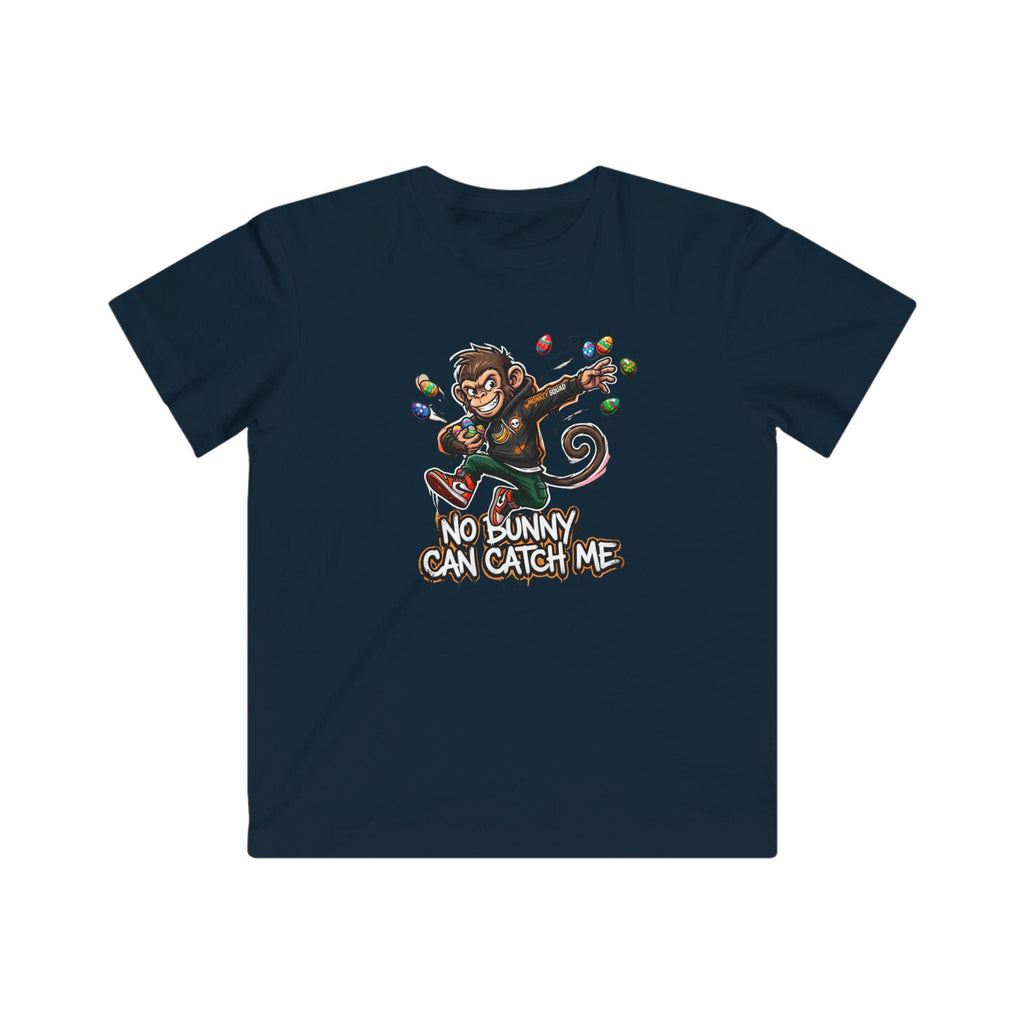 No Bunny Can Catch Me Kids Tee | Monkey Easter Eggs Dabbing