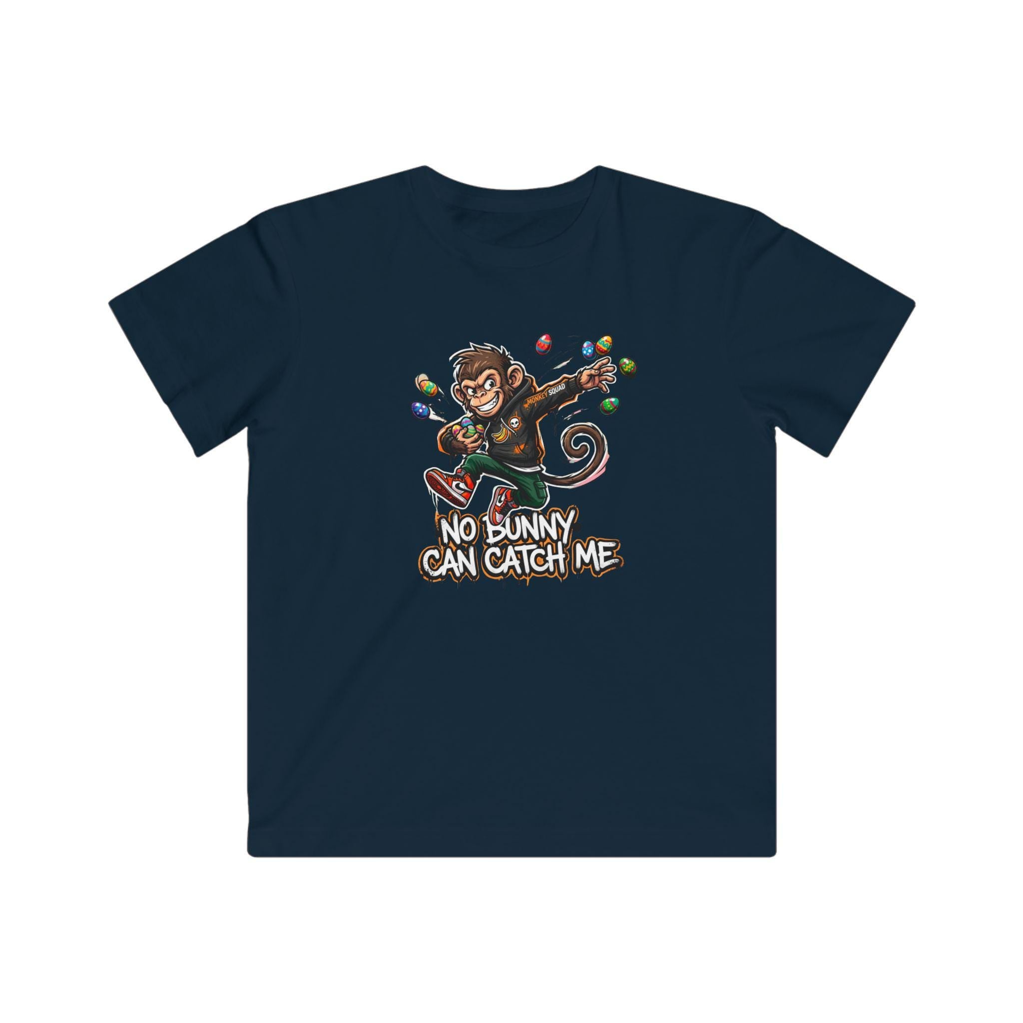No Bunny Can Catch Me Kids Tee | Monkey Easter Eggs Dabbing
