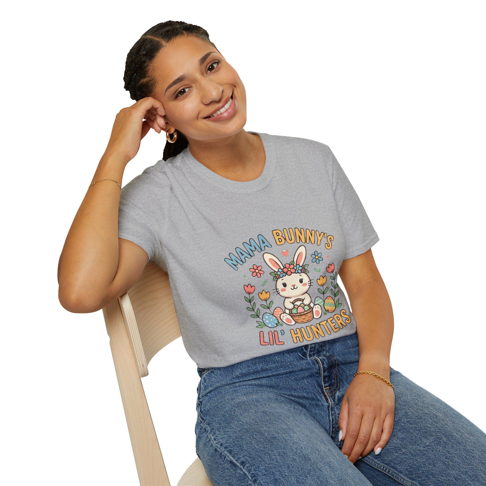 Mama Bunny's Lil' Hunters T-Shirt | Easter Bunny, Floral Egg Hunt Design