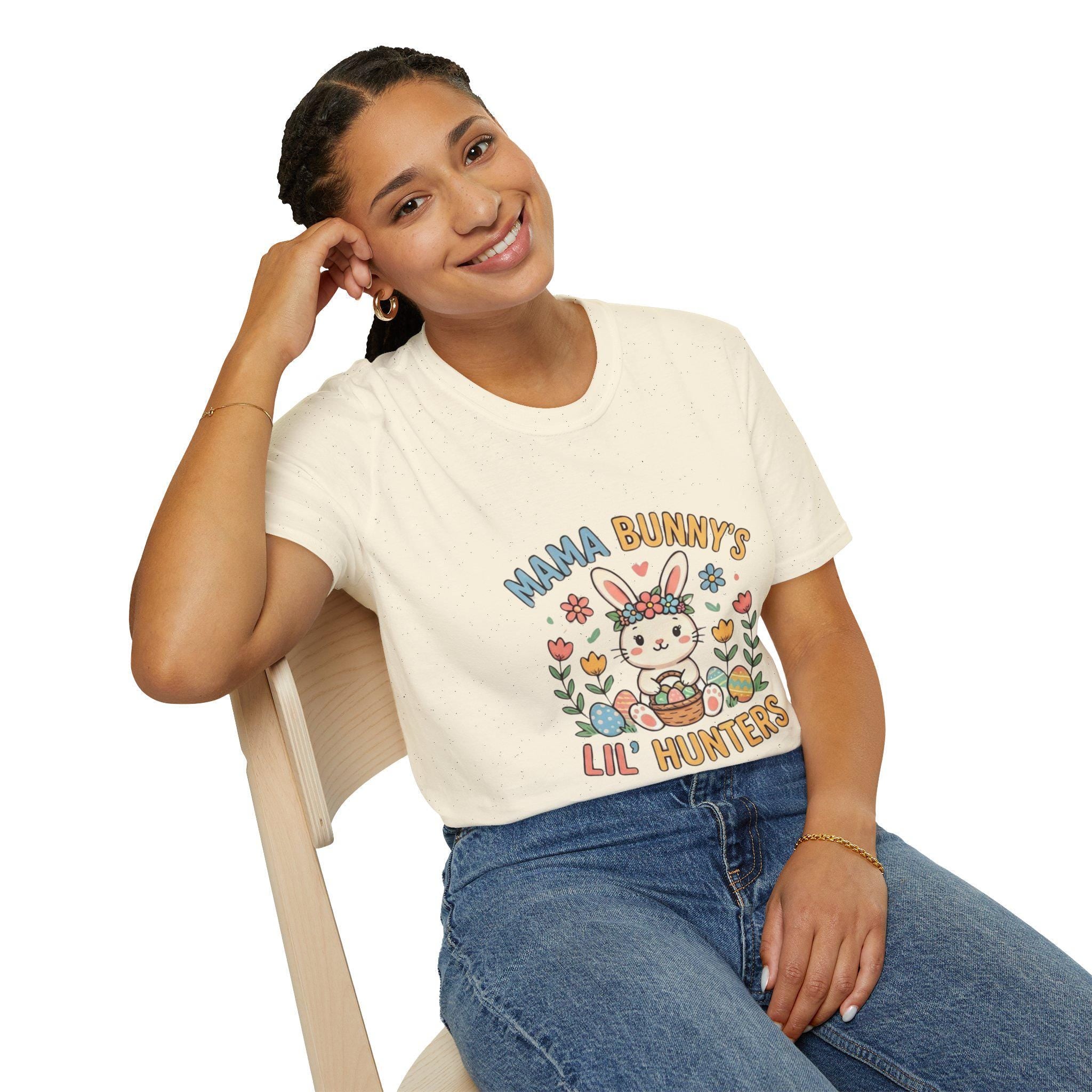 Mama Bunny's Lil' Hunters T-Shirt | Easter Bunny, Floral Egg Hunt Design