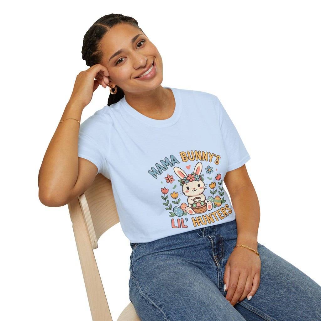 Mama Bunny's Lil' Hunters T-Shirt | Easter Bunny, Floral Egg Hunt Design