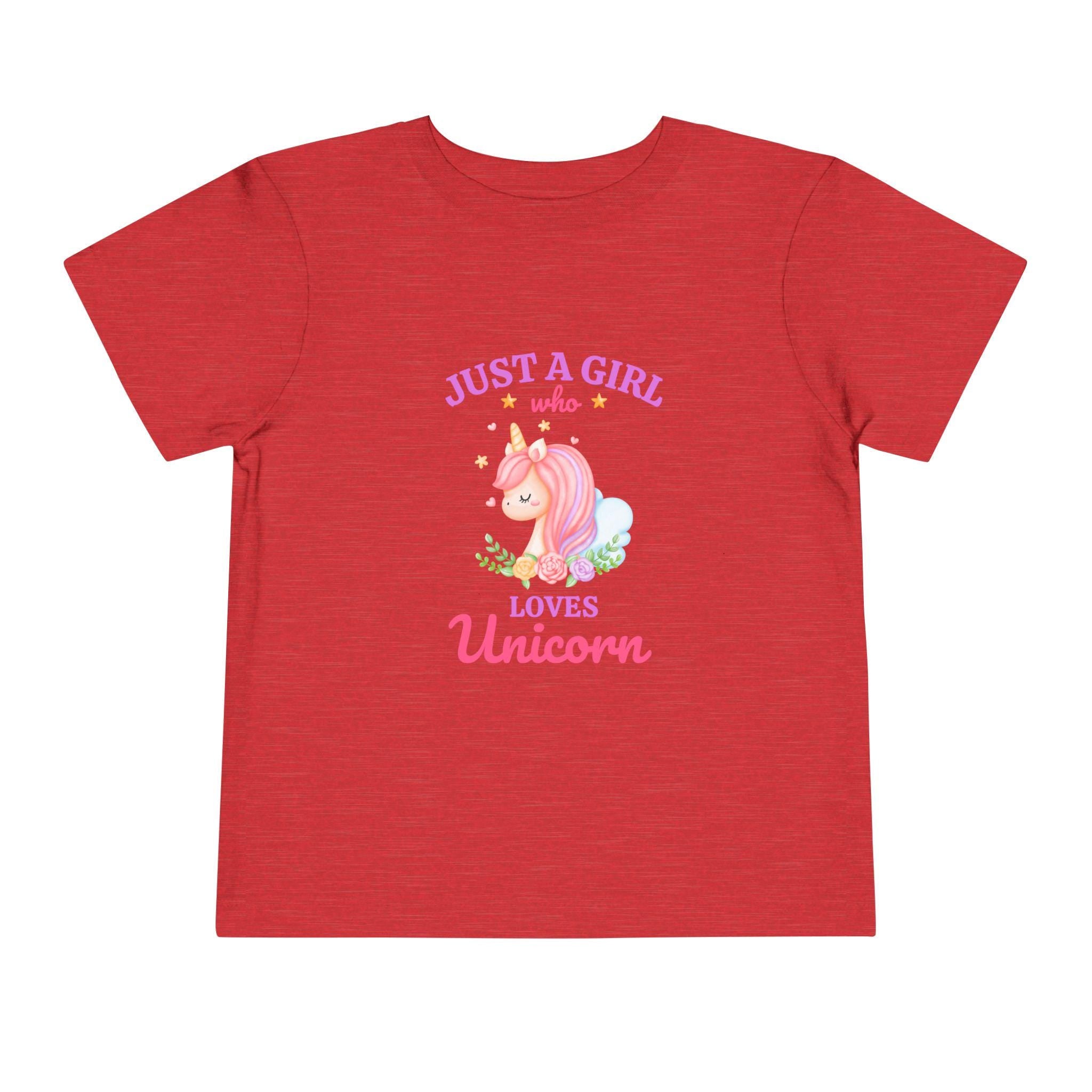 Just a Girl who Loves Unicorn Toddler Tee | Pink Unicorn Illustration